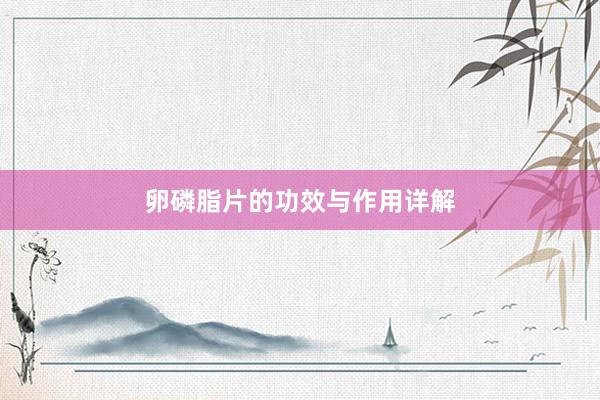卵磷脂片的功效与作用详解